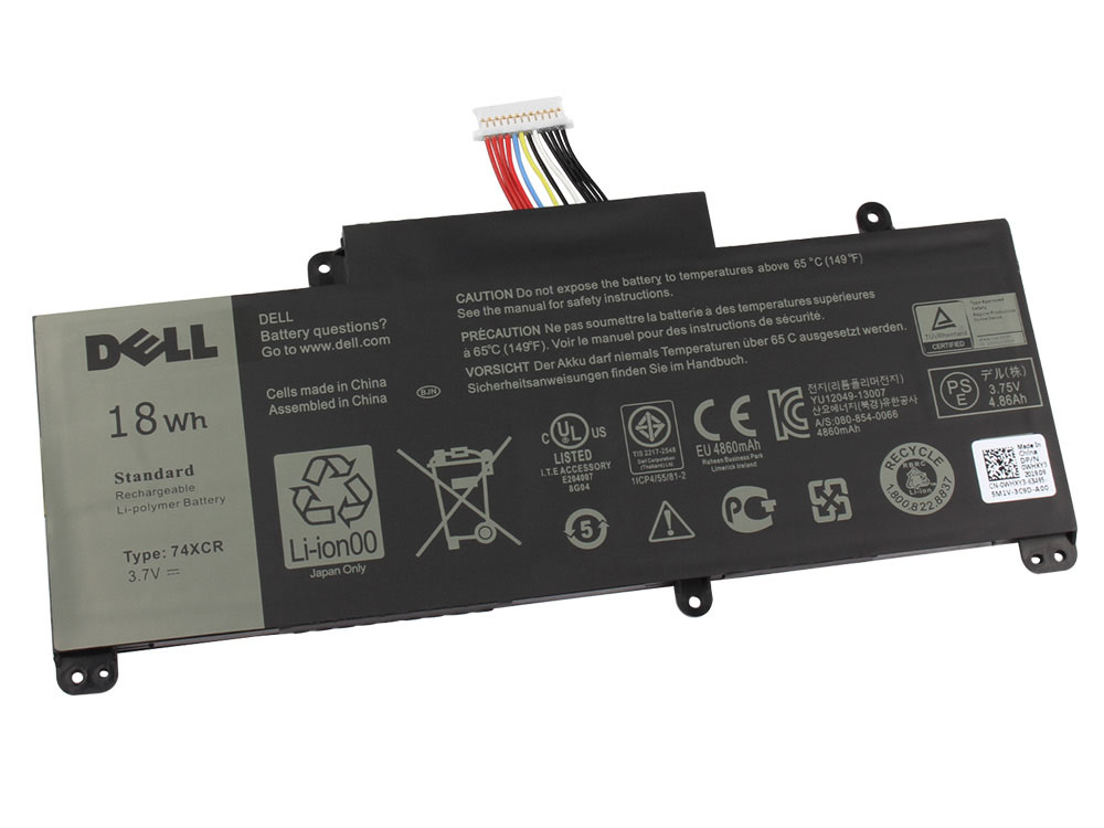 Original 3.7V 18Wh Dell 074XCR 74XCR Battery