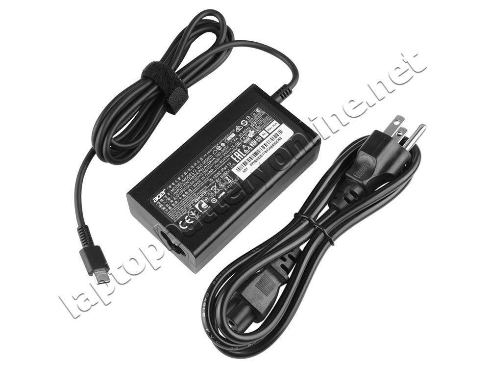 Acer Aspire 16 A16-71M Original AC Adapter Charger 65W USB-C + Power Cord