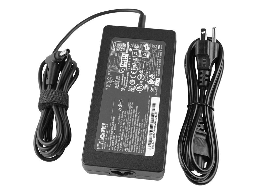 Original 120W Charger MSI GF63 Thin 11SC MS-16R6 AC Adapter + Cable