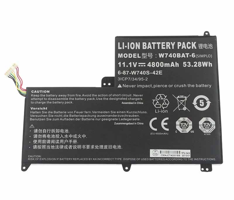 Original Clevo 6-87-W740S-42E Battery 53.28Wh 4800mAh
