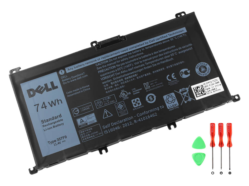 Original 74Wh 6400mAh 6 Cell Dell 357F9 Battery