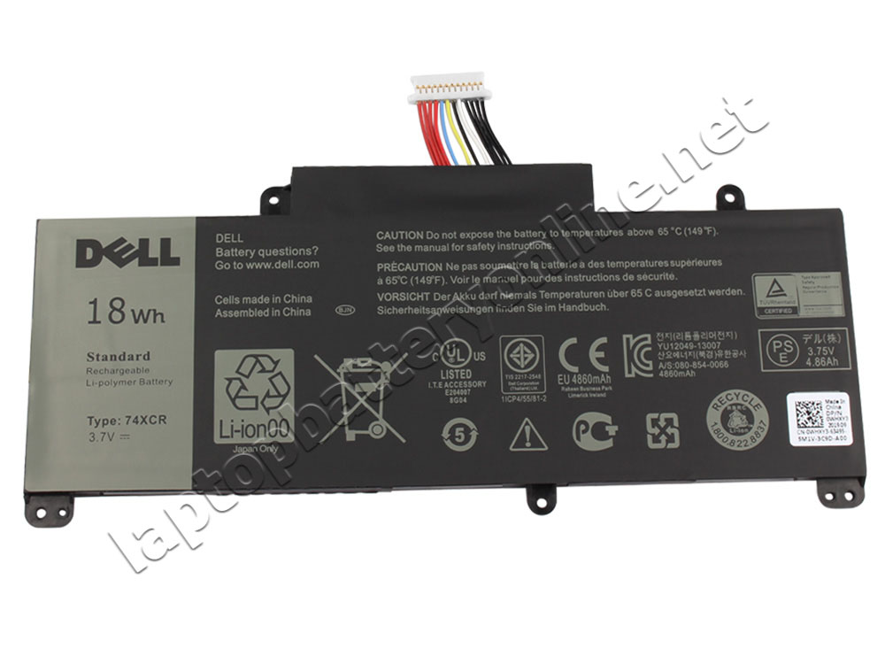 Original 3.7V 18Wh Dell 074XCR 74XCR Battery - Click Image to Close
