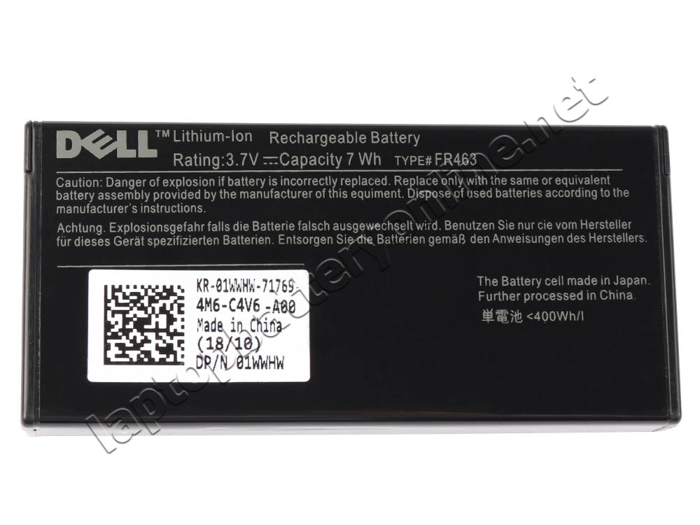 Original 7Wh Dell Poweredge Perc 5i 6i Battery - Click Image to Close