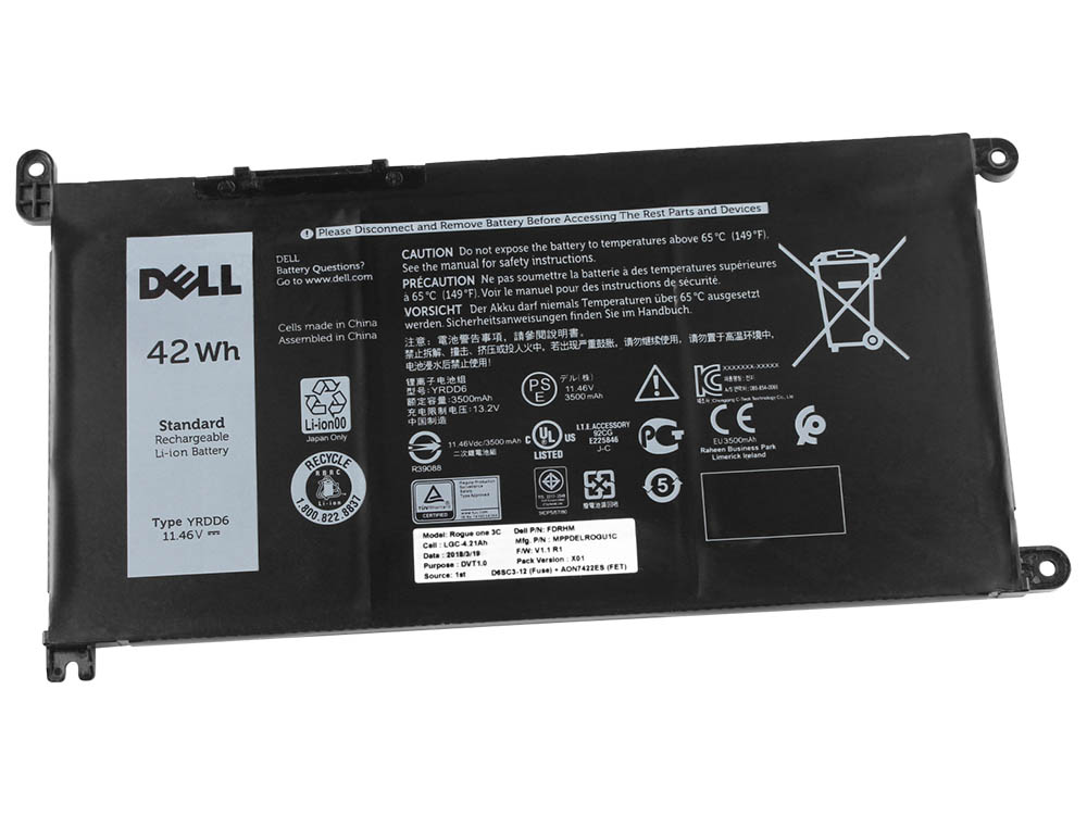 Original 42Wh Battery Dell Latitude 3310 2-in-1 P118G001