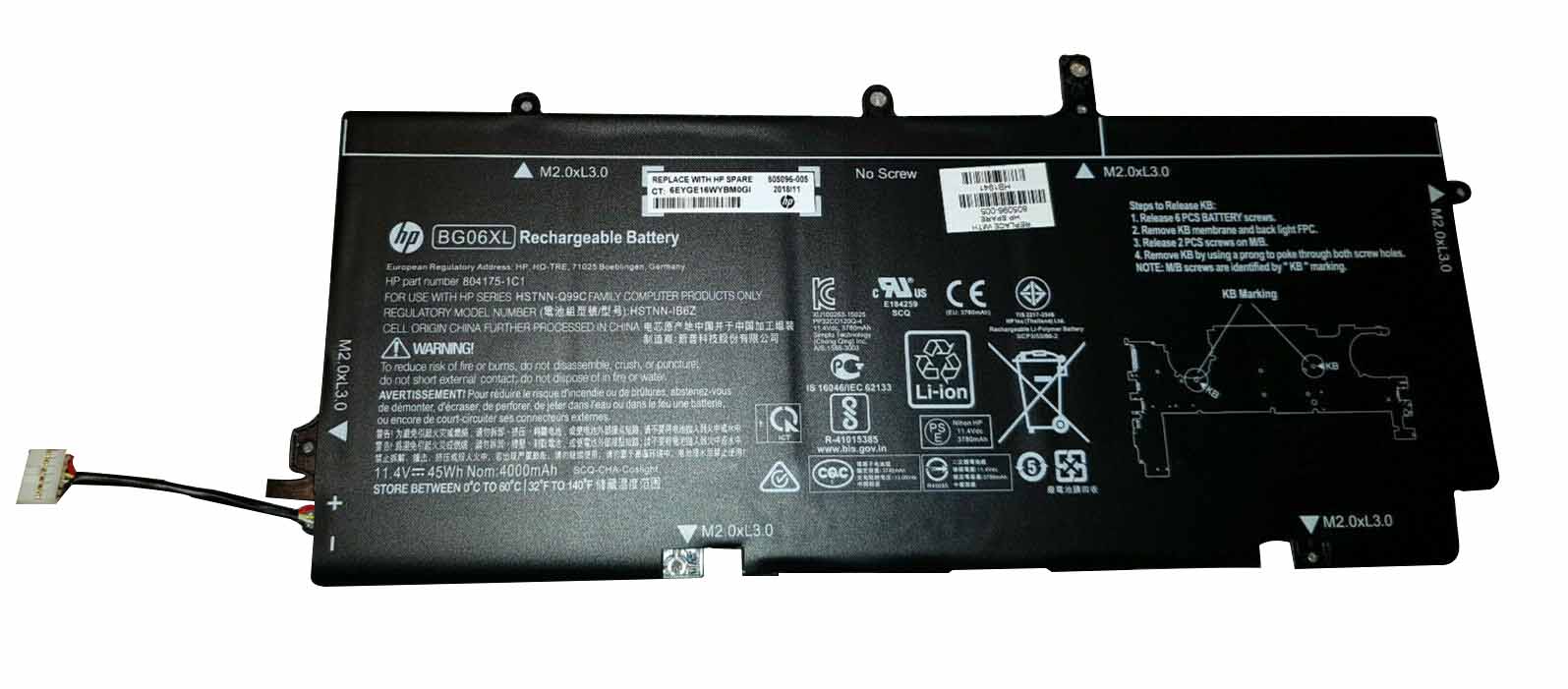 Original HP 805096-005 Battery 45Wh 3900mAh