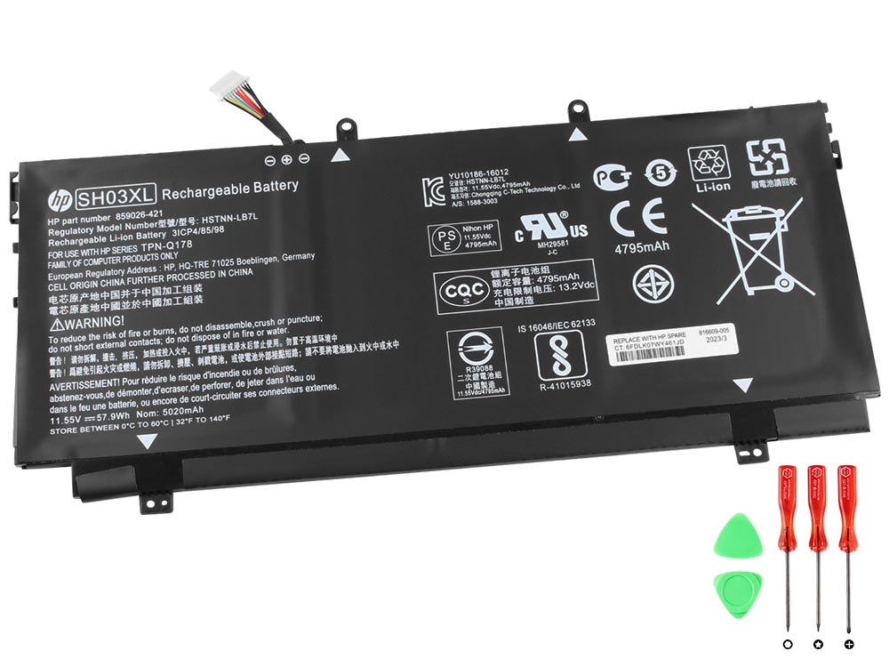Original Battery HP Pro x3 LapDock nTS STD 57.8Wh 5013mAh long line
