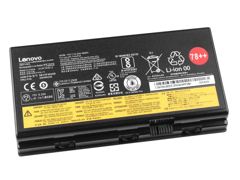Original Lenovo ThinkPad P72 Battery 96Wh 6400mAh