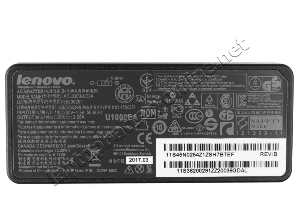 Original 65W Lenovo ThinkPad Edge 15 0301-2AU AC Adapter Charger Power Cord - Click Image to Close
