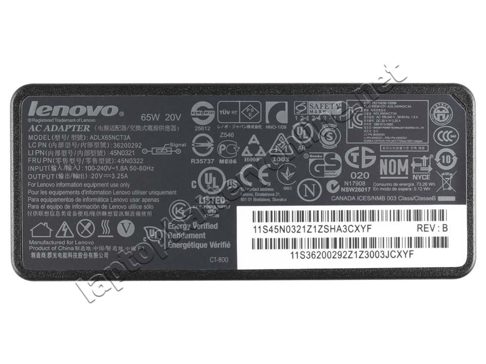Original 65W Lenovo Thinkpad E531 6887-37V AC Adapter Charger Power Cord - Click Image to Close
