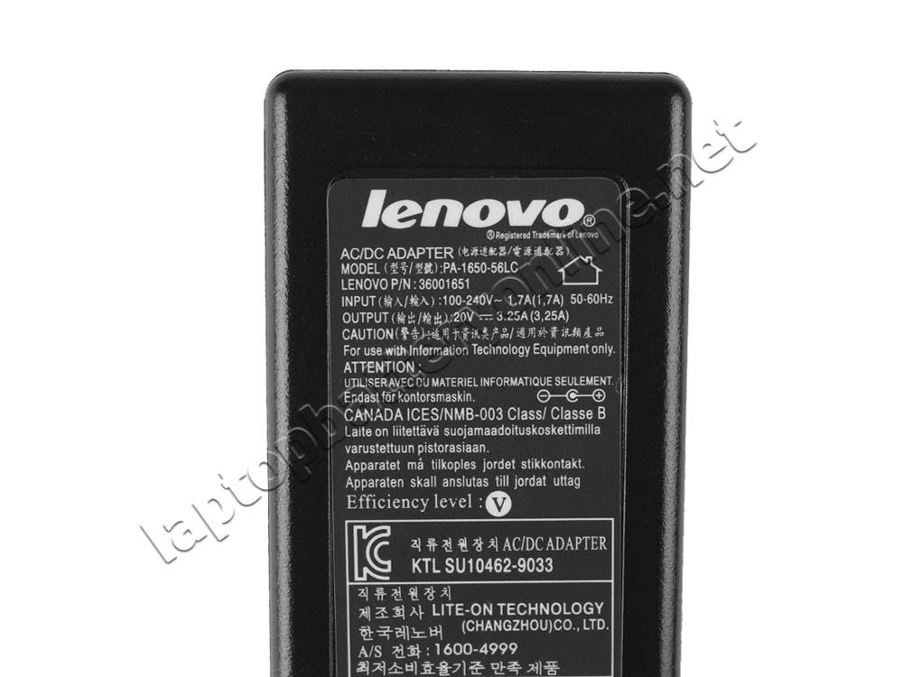 Original 65W Lenovo Ideapad Z360 0912-34U 0912-36U AC Adapter Charger - Click Image to Close